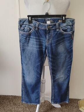 Silver Jeans Womens Medium Blue Faded Straight Leg Jeans